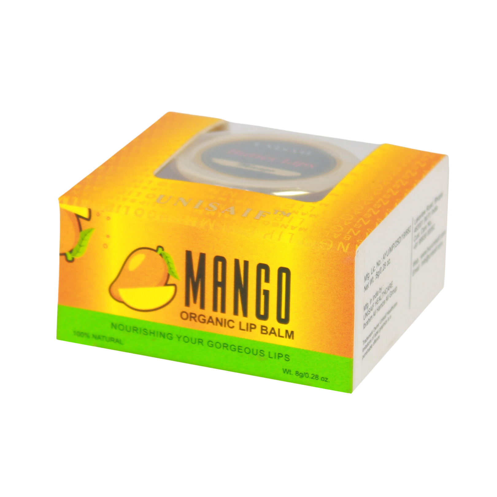 Mango Organic Butter Lip Balm (8g) Gorgeous Lips | 100% Natural | Mineral Oil Free