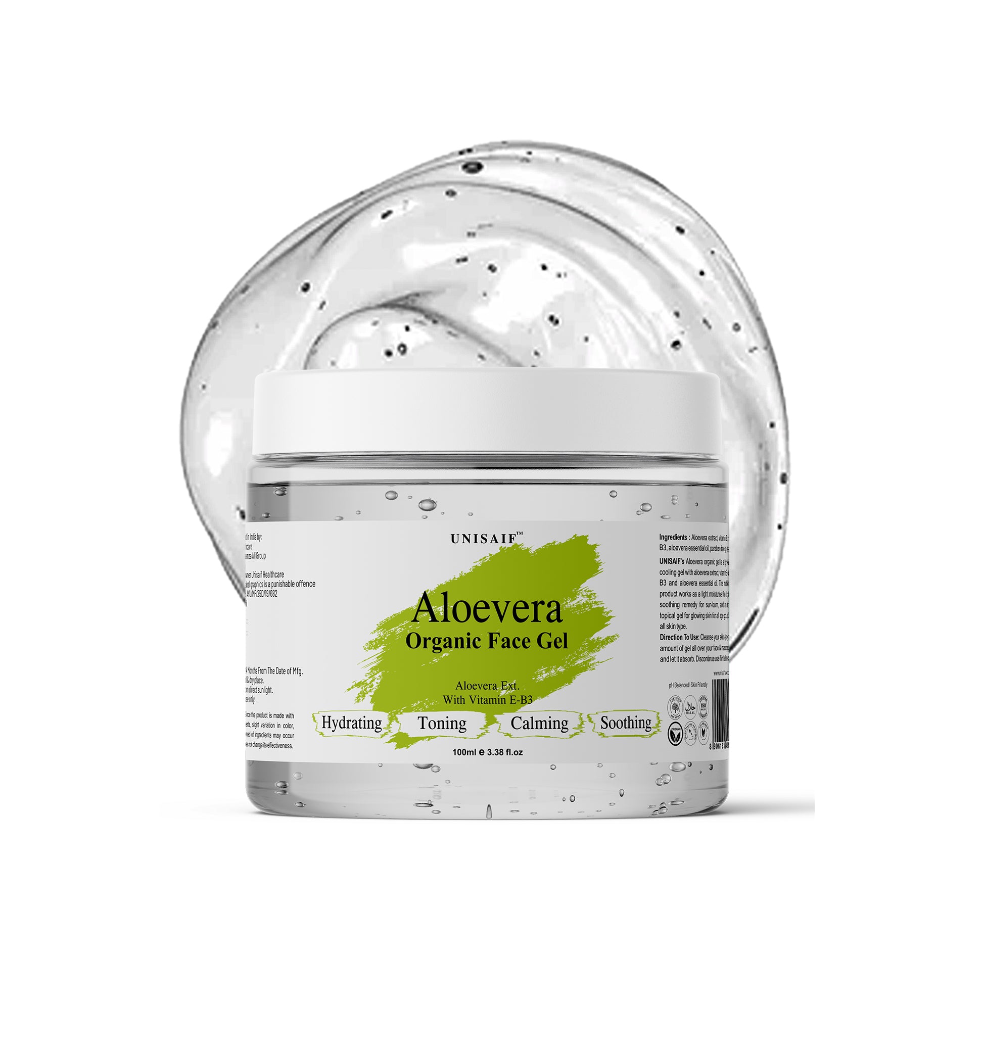 Aloevera Organic Facial Gel (100g) With Aloevera Extract |Hydrating| Acne Prevention| Calming| Soothing| NO PARABEN