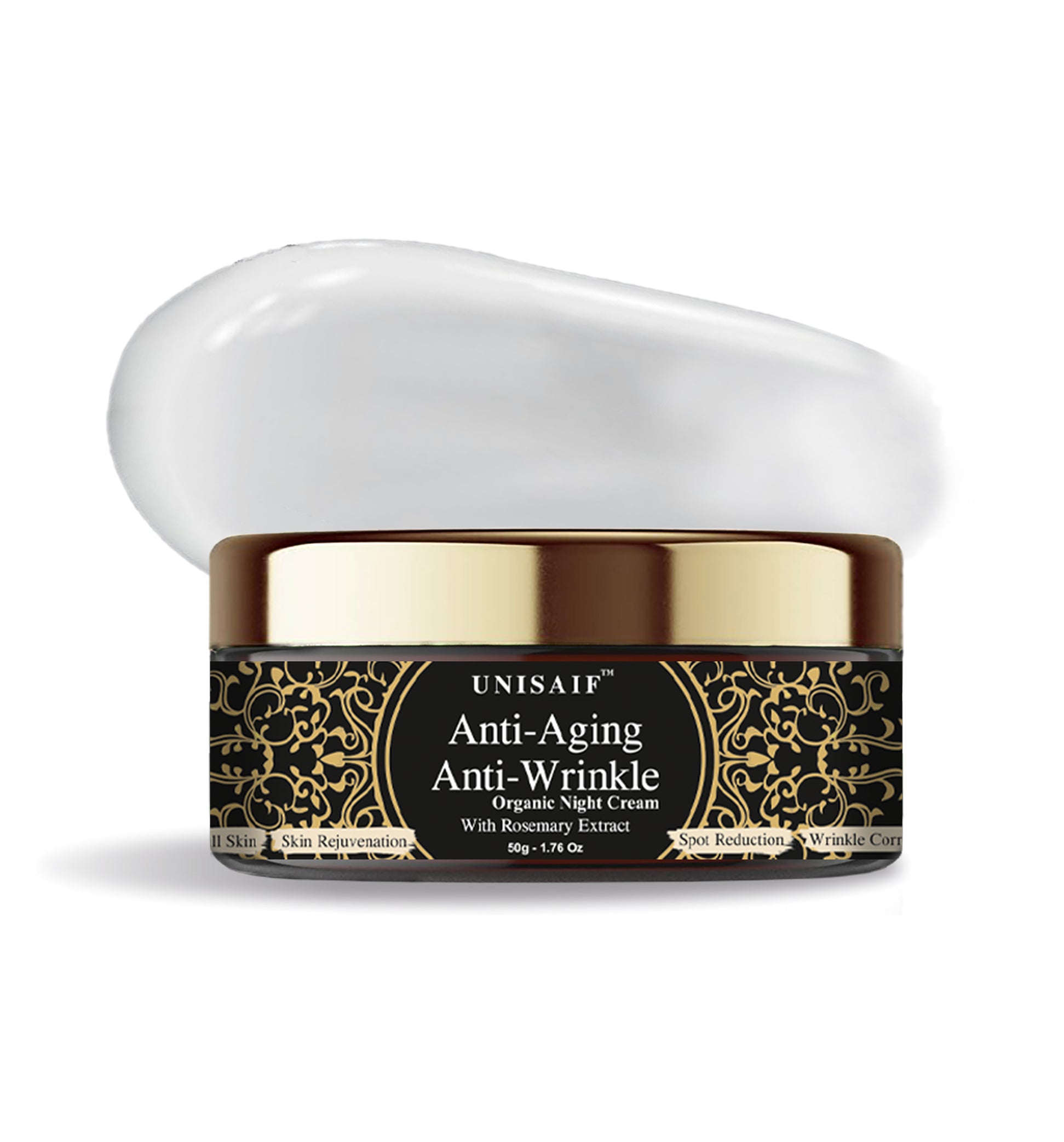 Anti-Aging/Anti-Wrinkle Organic Night Cream (50g) With Rosemary Extract | Wrinkle & Fine Line Reduction| Damage Repair| Skin Renewal