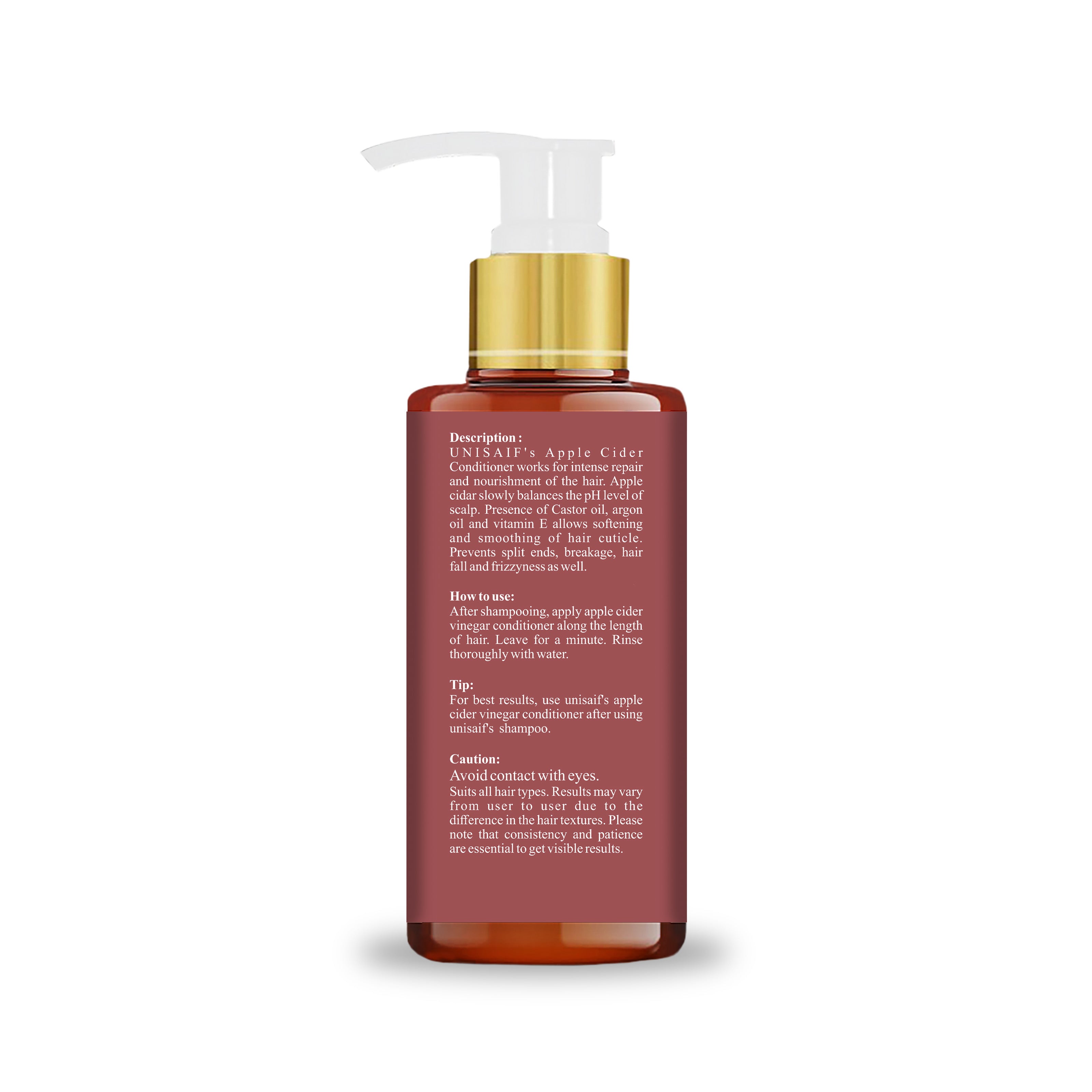 Apple Cider Vinegar Conditioner (100ml) For Frizzy Hair/Splitends, Shine & Texture | NO SULPHATE| NO PARABEN| NO SILICON