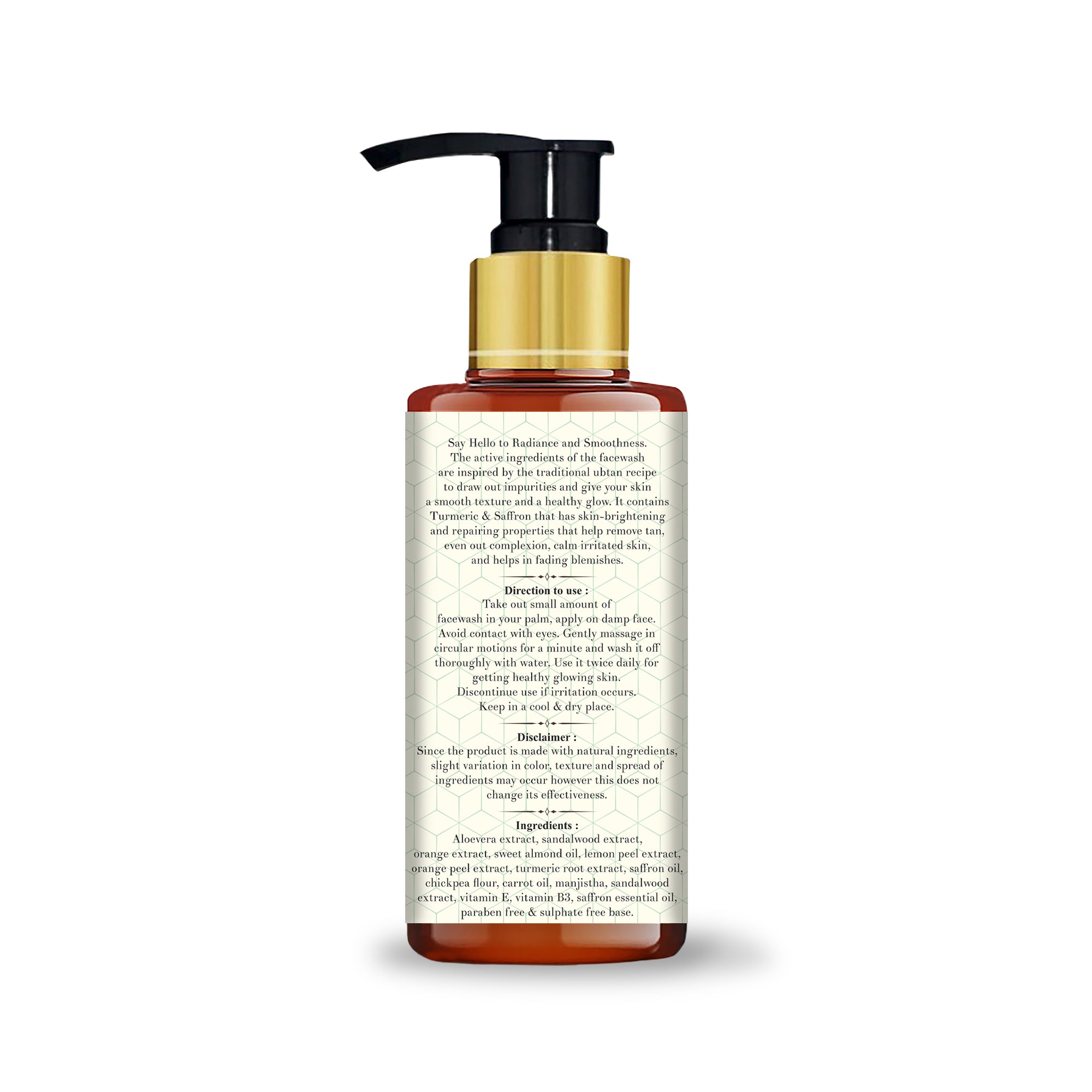 Bounty (Ubtan) Organic Facewash (100ml) With Saffron |Lightens Skin| Removes Tan| Radiance & Glow| Uneven Complexion