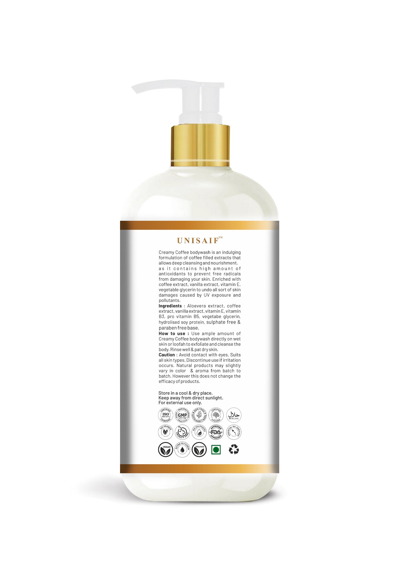 Creamy Coffee Organic Body Wash (300ml) Sulphate & Paraben Free| Skin Friendly| Optimum PH| Nourishing