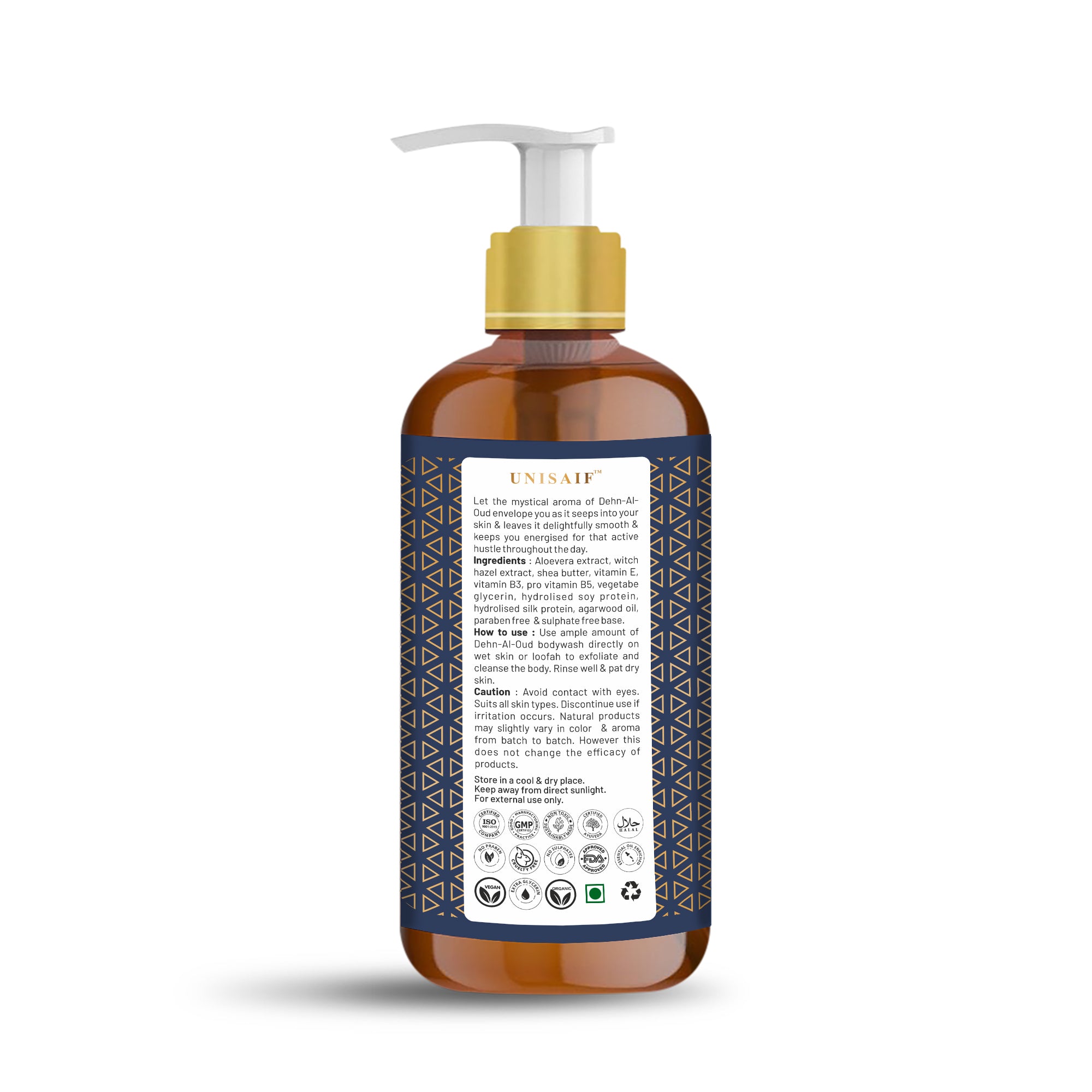 Dehn-al-Oud Arabian Luxury Organic Body wash (300ml) | Sulphate & Paraben Free| Skin Friendly| Optimum PH| Nourishing