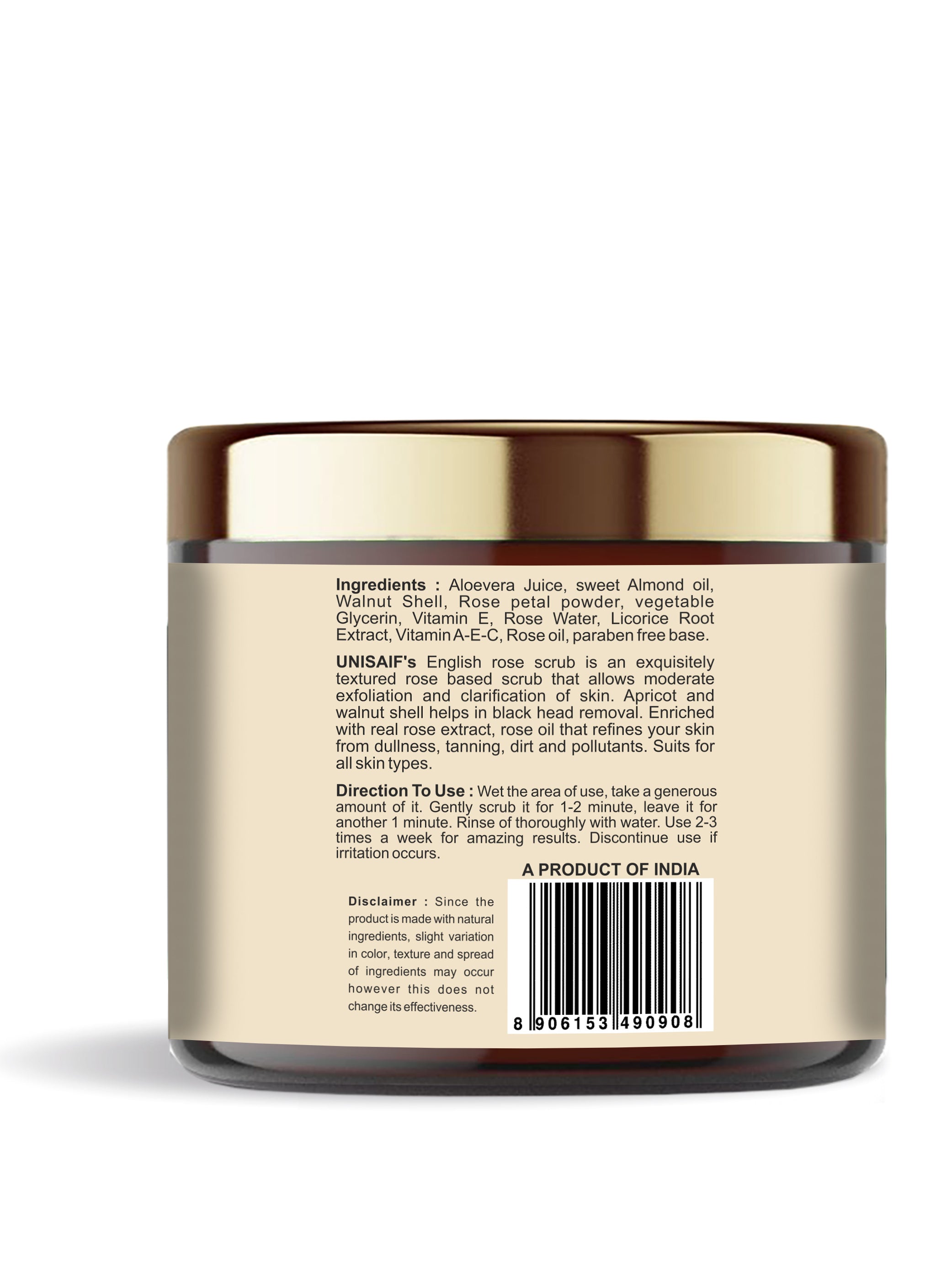 English Rose Organic Scrub (100g) With Vitamin A, E |Exfoliating| Hydrating| Freshness