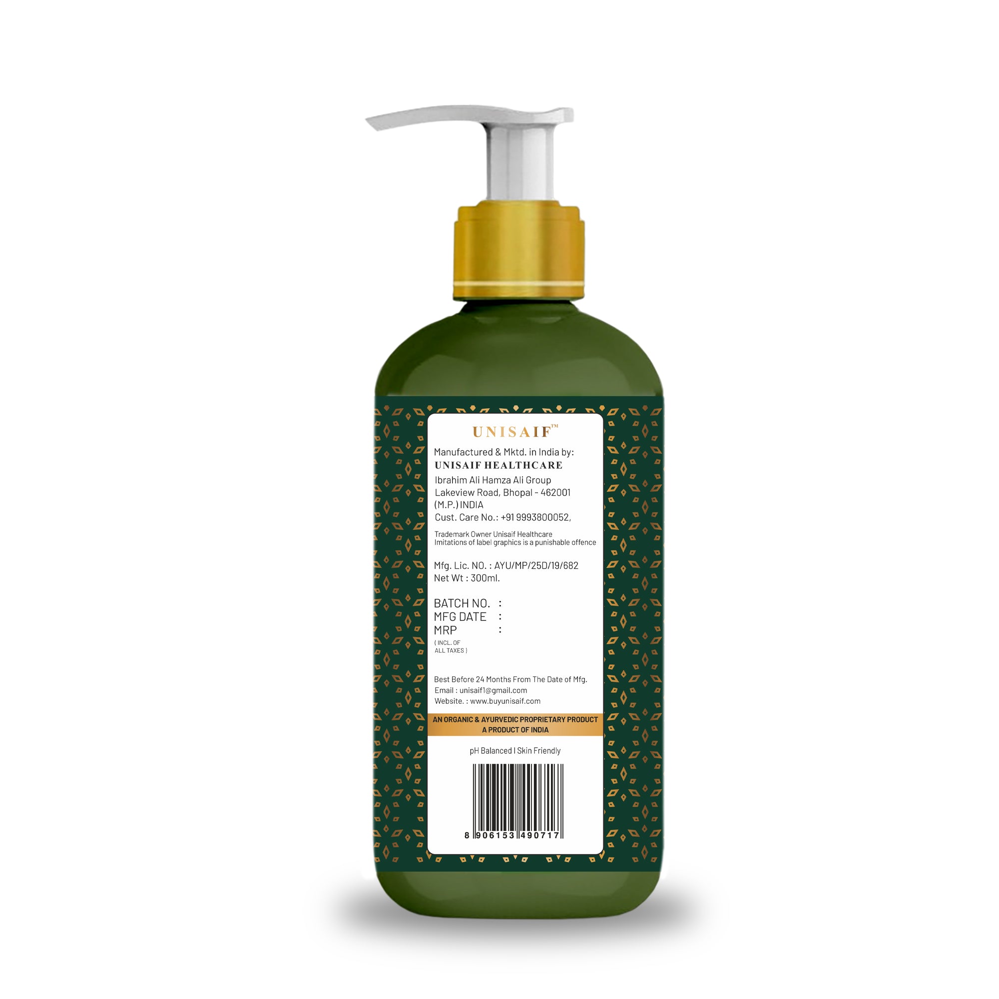 Jannat-ul-Firdaus Arabian Luxury Organic Body wash (300ml) | Sulphate & Paraben Free| Skin Friendly| Optimum PH| Nourishing