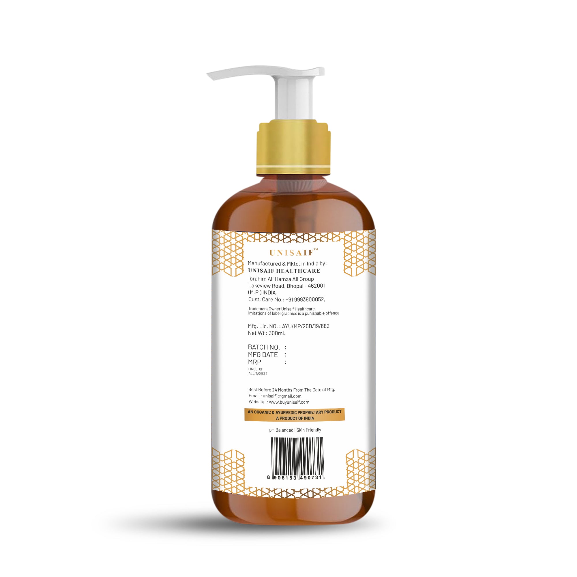 Musk Arabian Luxury Organic Body wash (300ml) | Sulphate & Paraben Free| Skin Friendly| Optimum PH| Nourishing