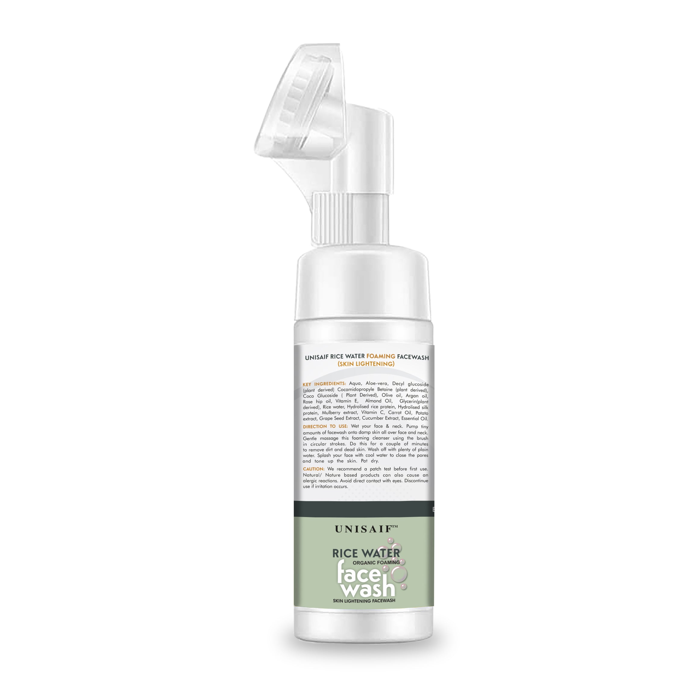 Rice Water Organic Foaming Facewash (150ml) Enriched With Vitamin C & Mulberry Extract |Skin Lightening| Brightening| Cleansing| Foaming| NO PARABEN, NO SULPHATE