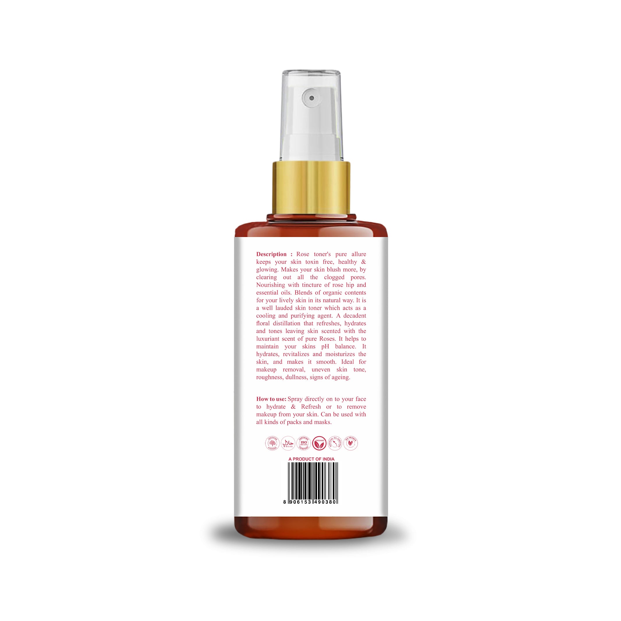 Rose Hydrating Toner/ Facial Mist (100ml) With Rose Oil | Unclog pores| Makeup Removal
