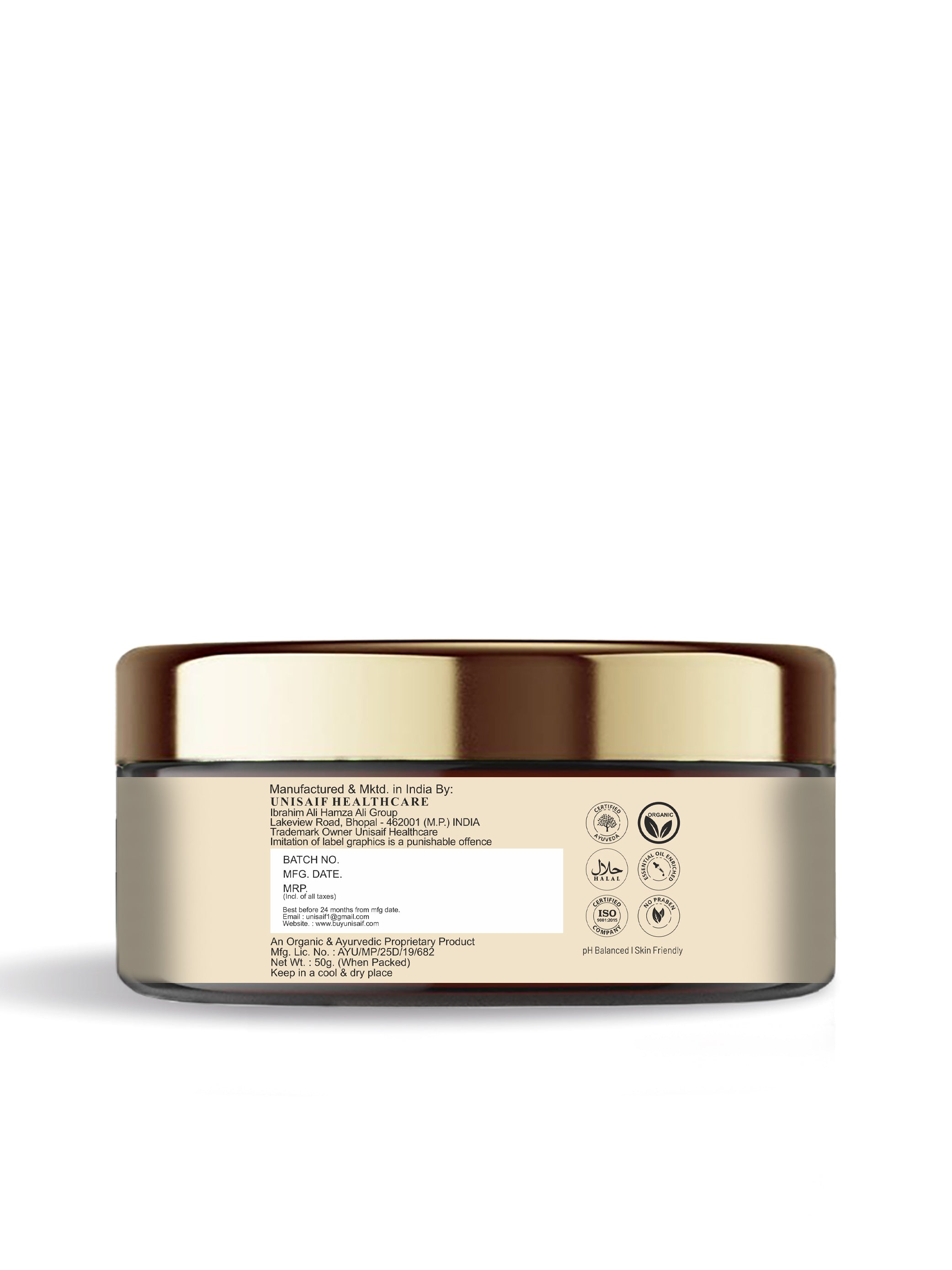 Skin Brightening Organic cream (50g) With Shea Butter & Mulberry Extract | Damage Repair| Uneven Skin Tone| Blemishes| Radiance