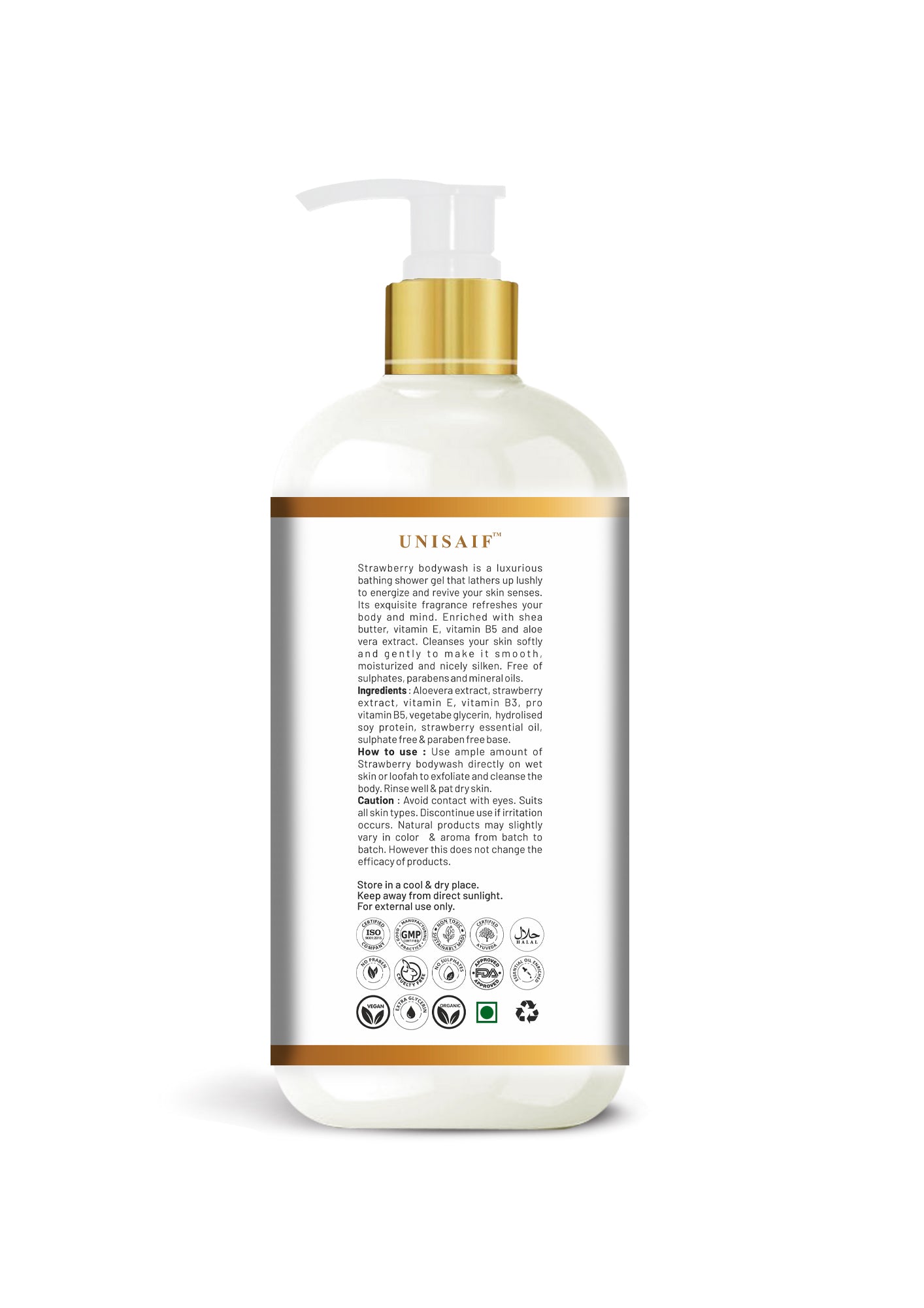 Strawberry Organic Body Wash (300ml) | Sulphate & Paraben Free| Skin Friendly| Optimum PH| Nourishing