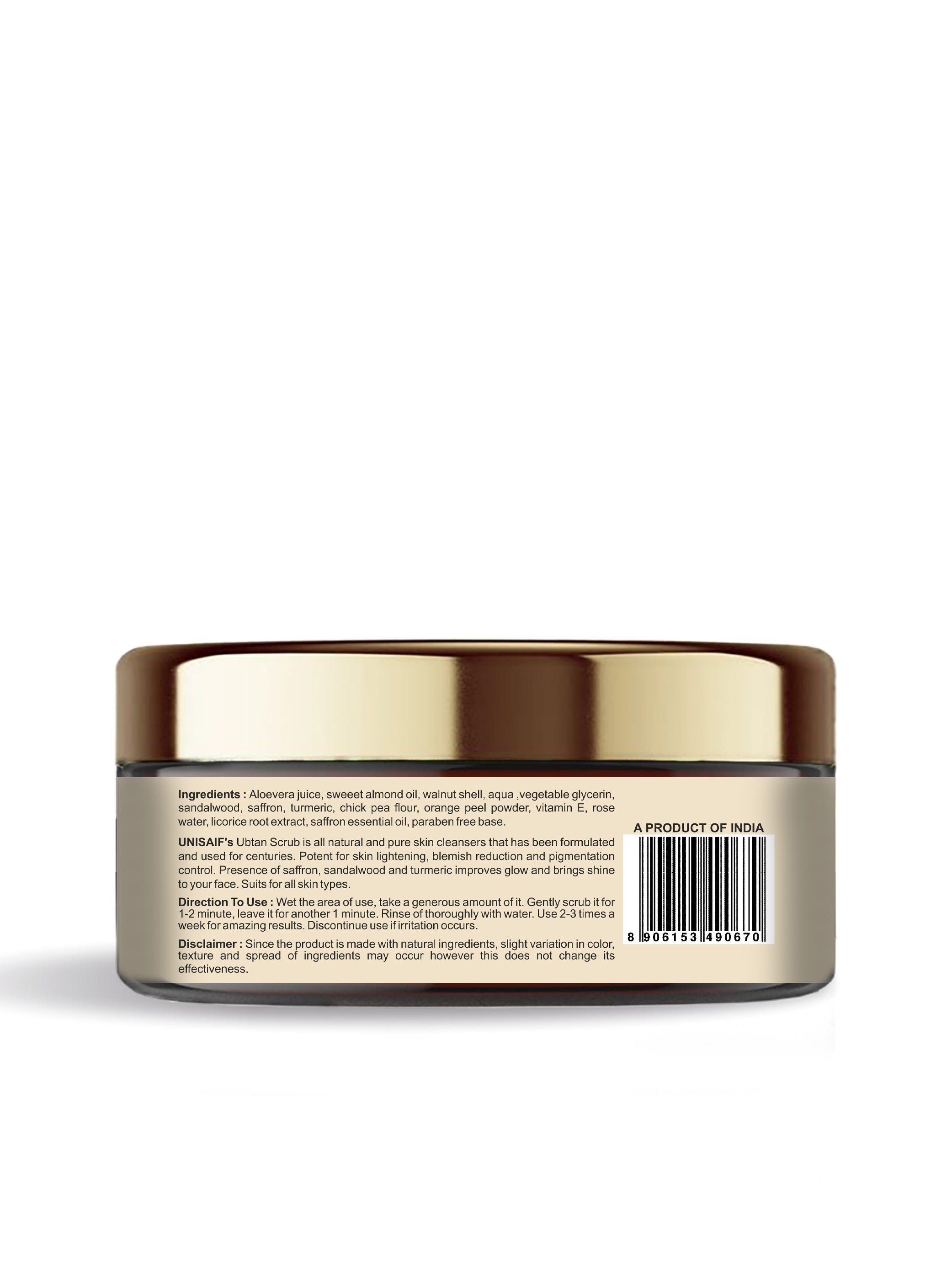 Ubtan Organic Scrub (50g) With Licorice Extract For |Glow |Flawless Skin |De-Tan |Smoothening