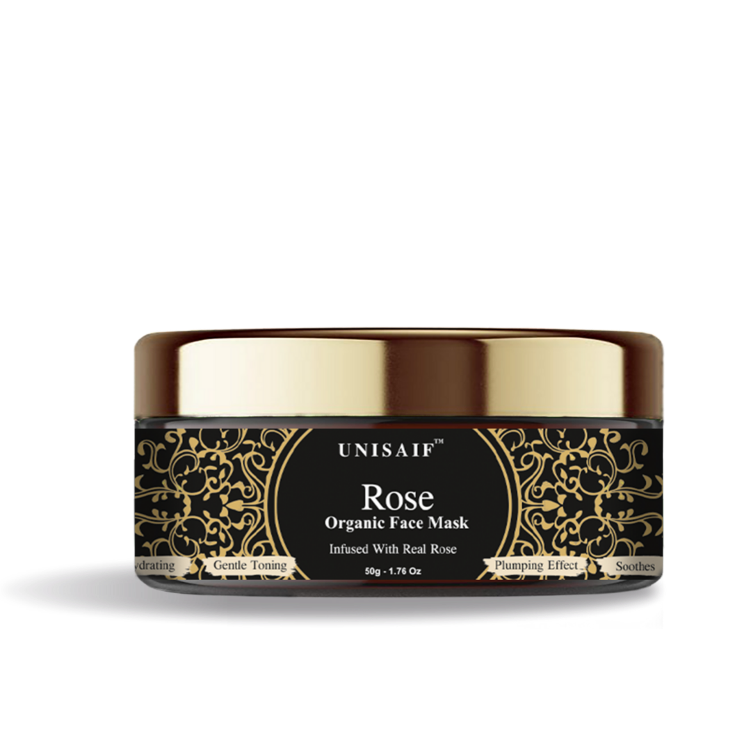 Rose Organic Face Mask (50g) Infused With Multani Mitti & Real Rose |Hydration |Gentle Toning |Plumping Effect