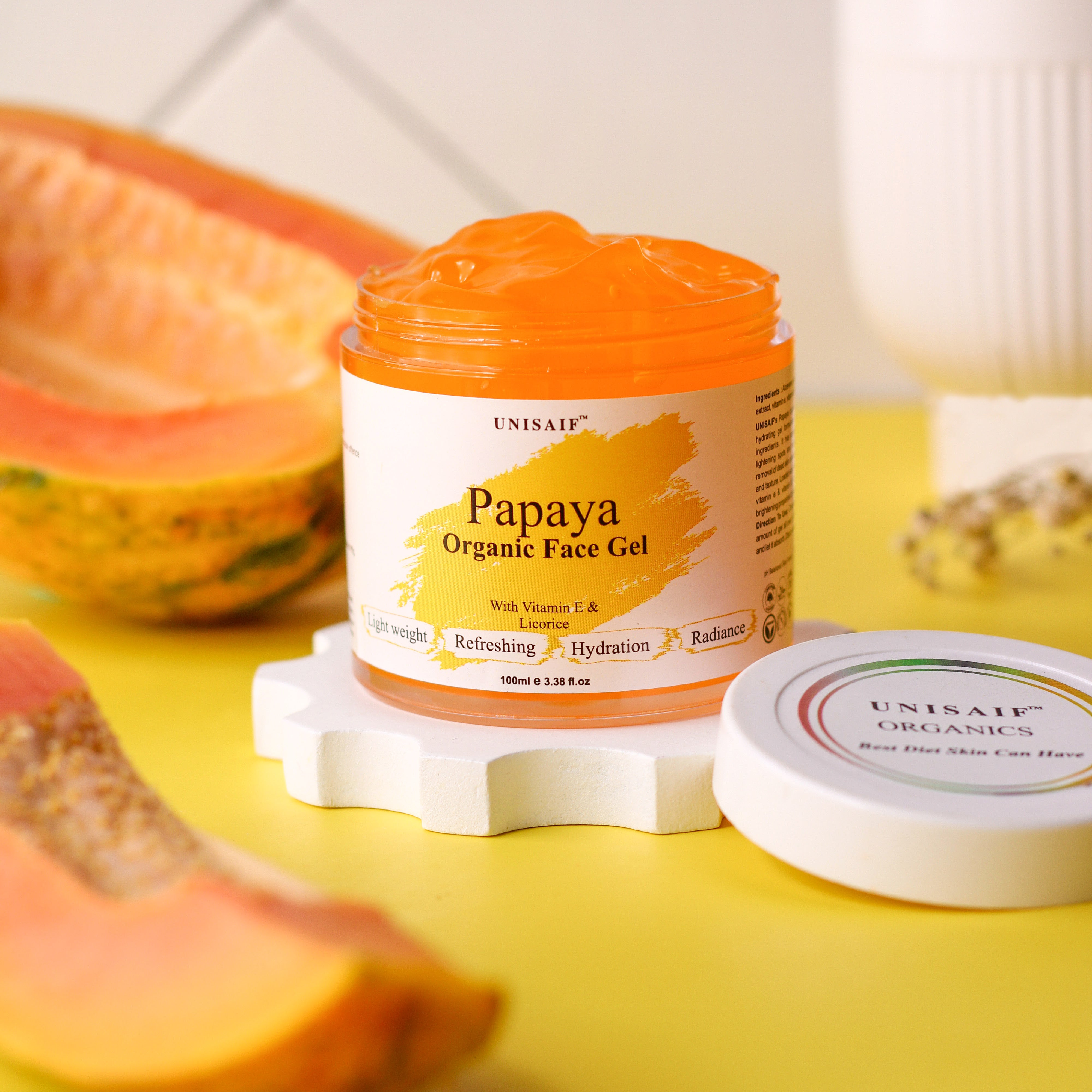 Papaya Organic Facial Gel (100g) With Licorice | Hydrating| Light Weight| Refreshing| Radiance| NO PARABEN