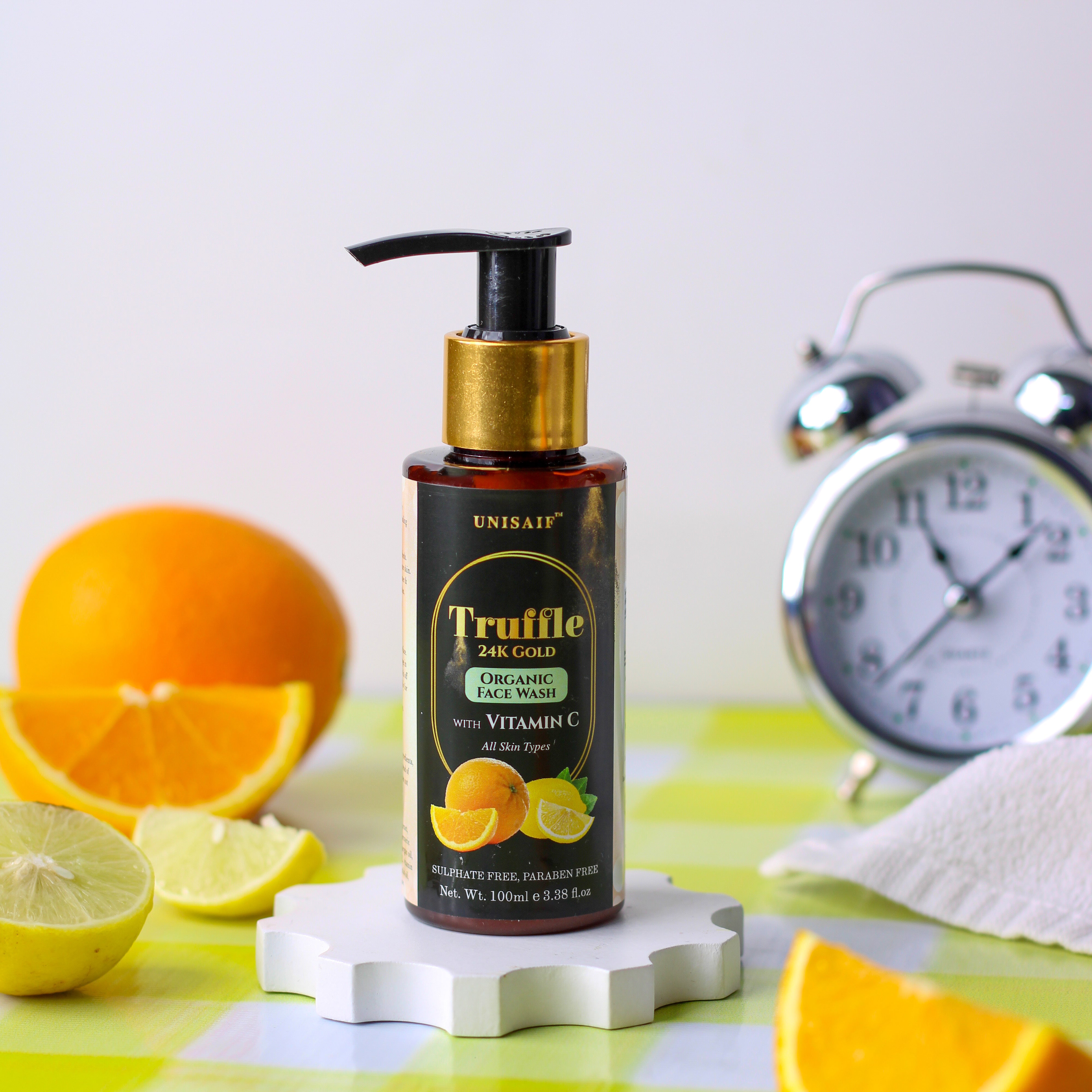 Truffle Vitamin C Organic Facewash (100ml) With 24K Gold | Tan Removal| Treats Even Skin Tone| Brightens Complexion