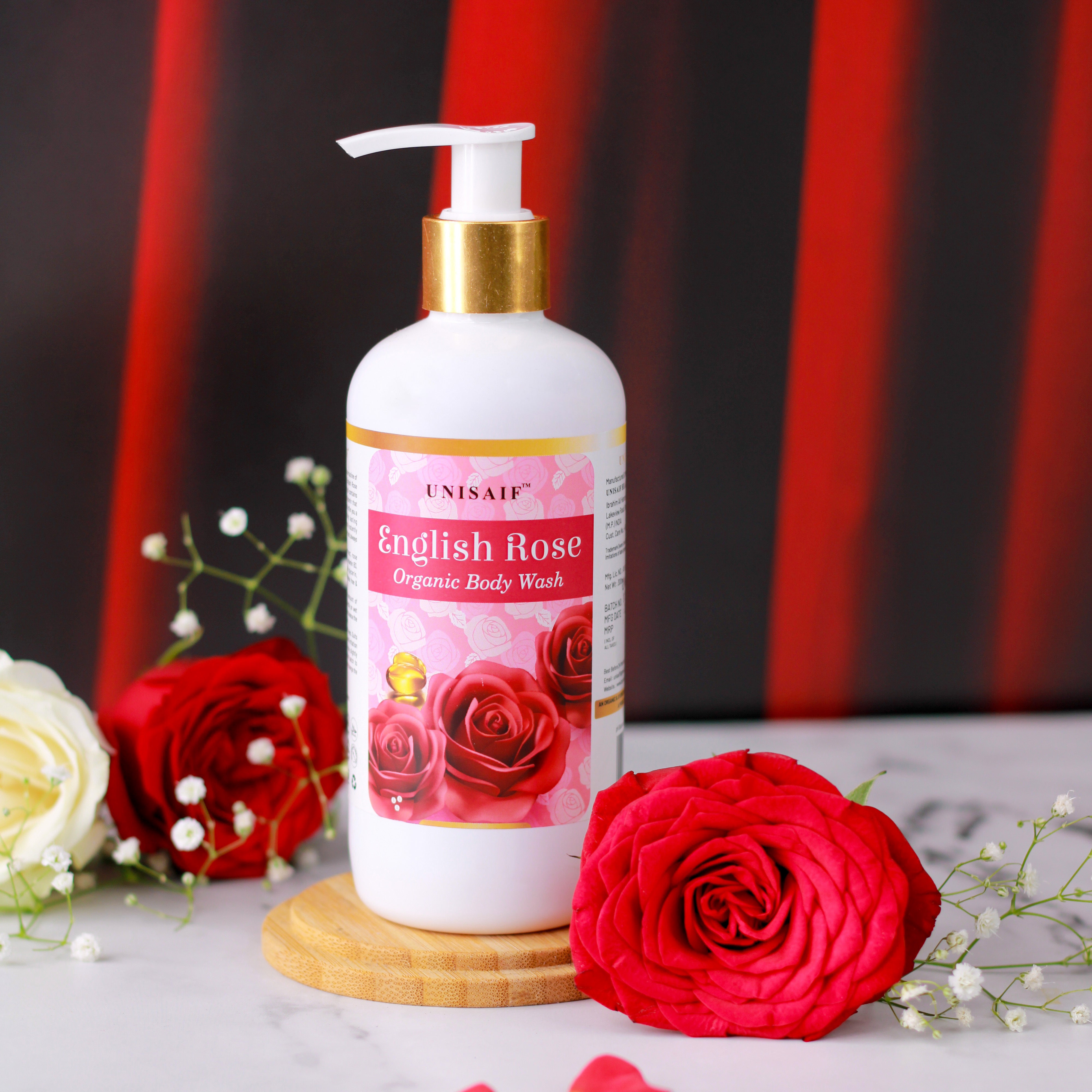 English Rose Organic Body Wash (300ml) | Sulphate & Paraben Free| Skin Friendly| Optimum PH| Nourishing