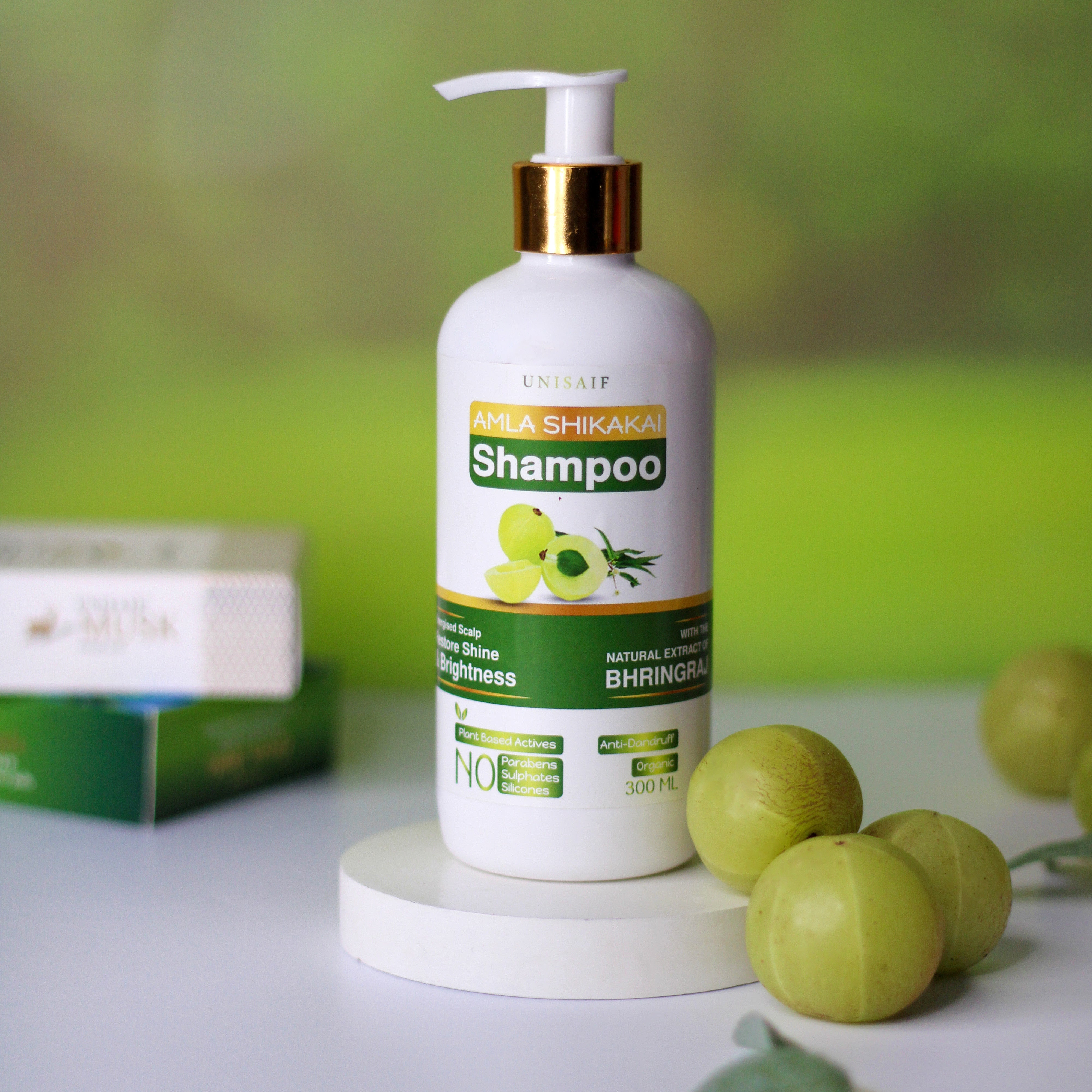 Amla Shikakai Organic Shampoo (300ml) With Natural Extract Of Brahmi & Bhringraj | Restores Shine & Texture| Hair growth| NO SULPHATE NO PARABEN