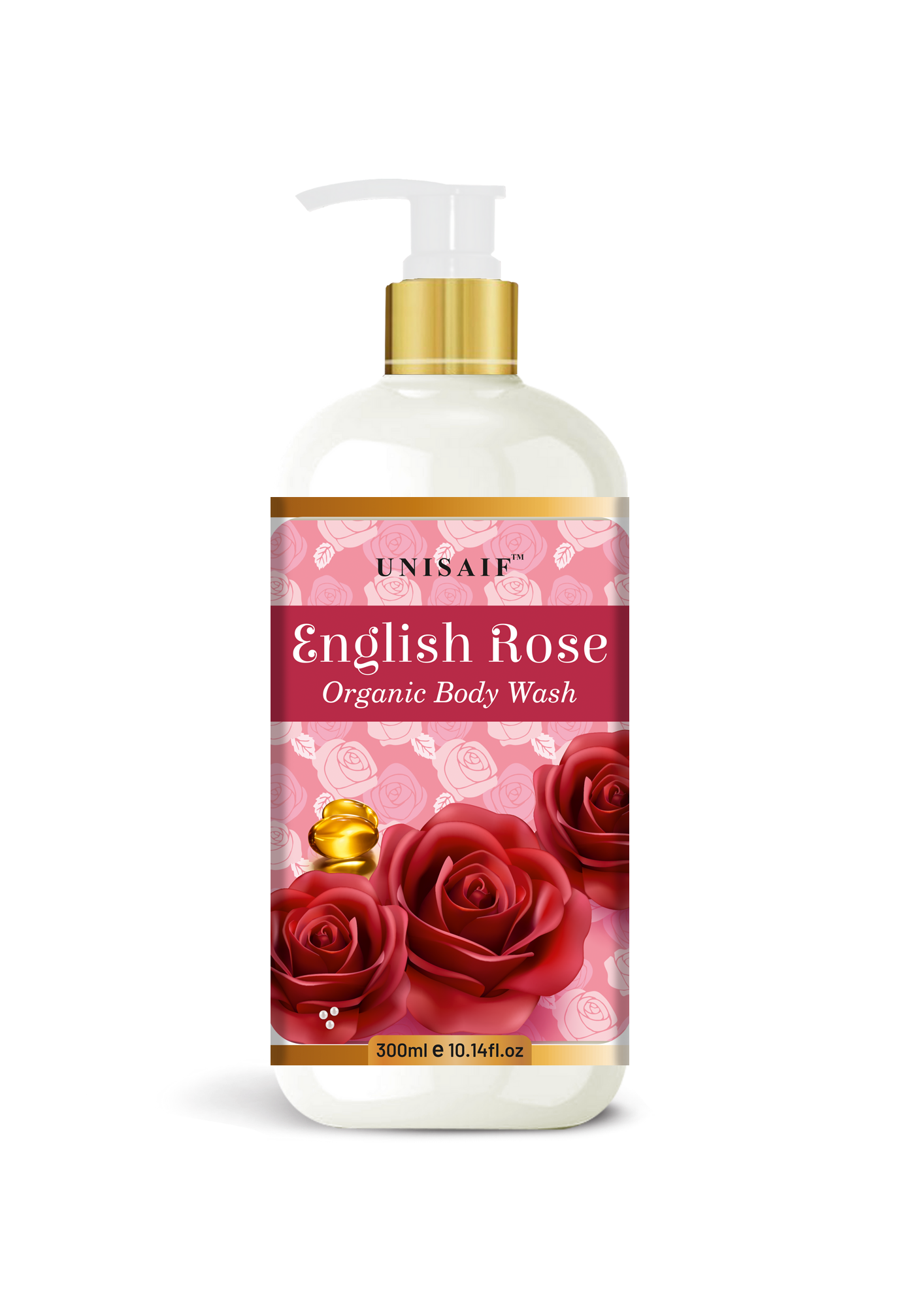 English Rose Organic Body Wash (300ml) | Sulphate & Paraben Free| Skin Friendly| Optimum PH| Nourishing