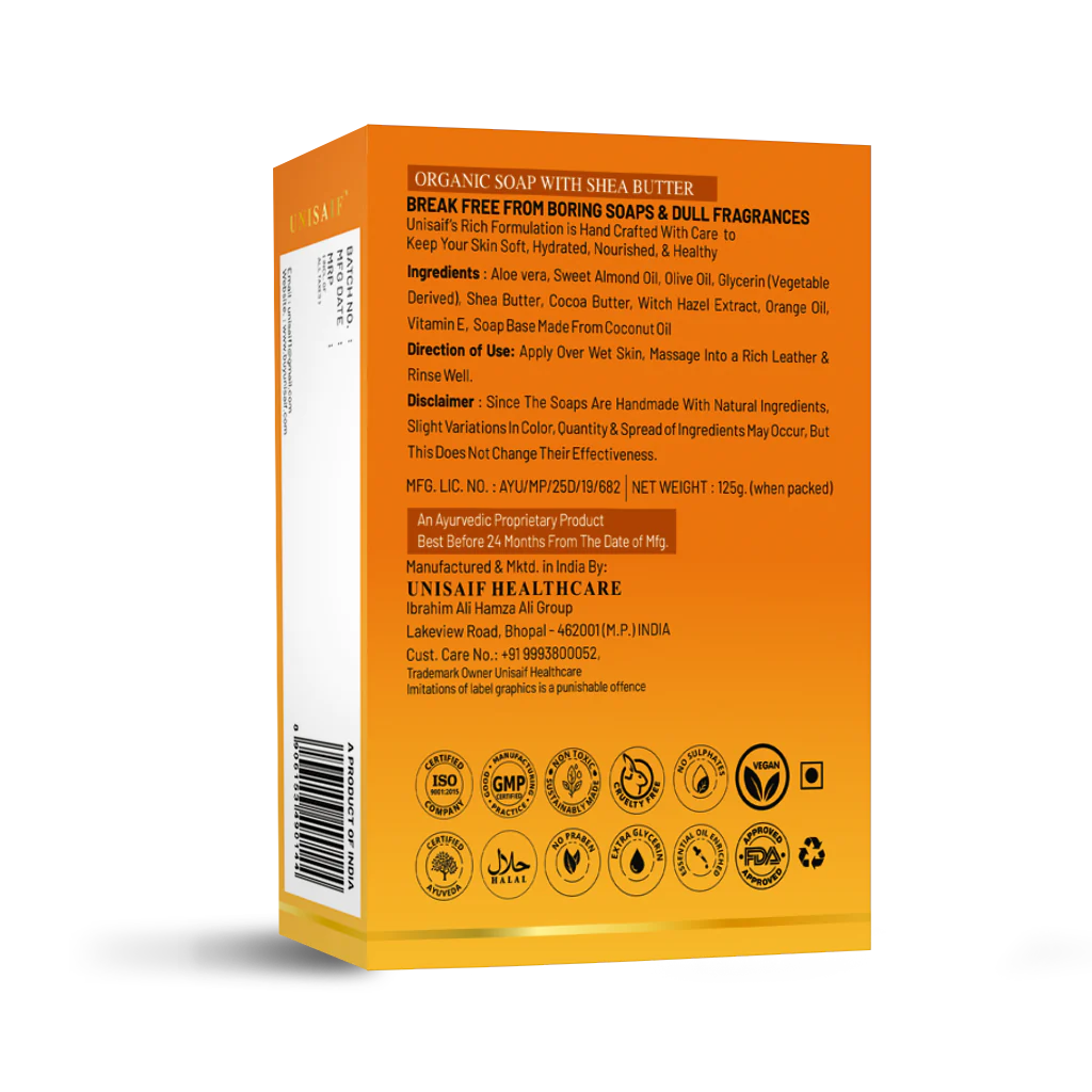 Tangy Orange Organic Soap (pack of 2)