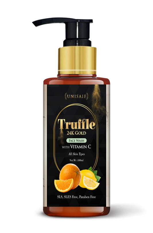 Truffle Vitamin C Organic Facewash (100ml) With 24K Gold | Tan Removal| Treats Even Skin Tone| Brightens Complexion