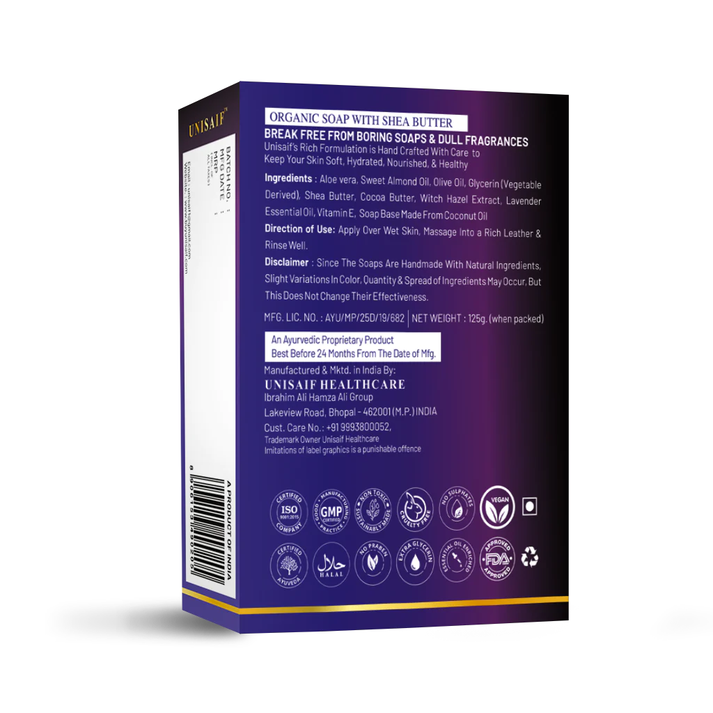 Velvet Wish Lavender Organic Soap 125g (pack of 2)