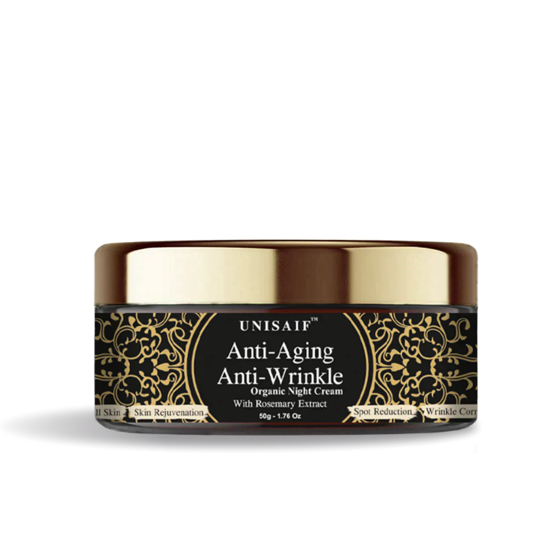 Anti-Aging/Anti-Wrinkle Organic Night Cream (50g) With Rosemary Extract | Wrinkle & Fine Line Reduction| Damage Repair| Skin Renewal