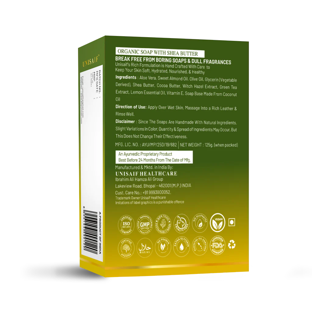 Green Tea & Lemon Organic Soap (Pack of 2)