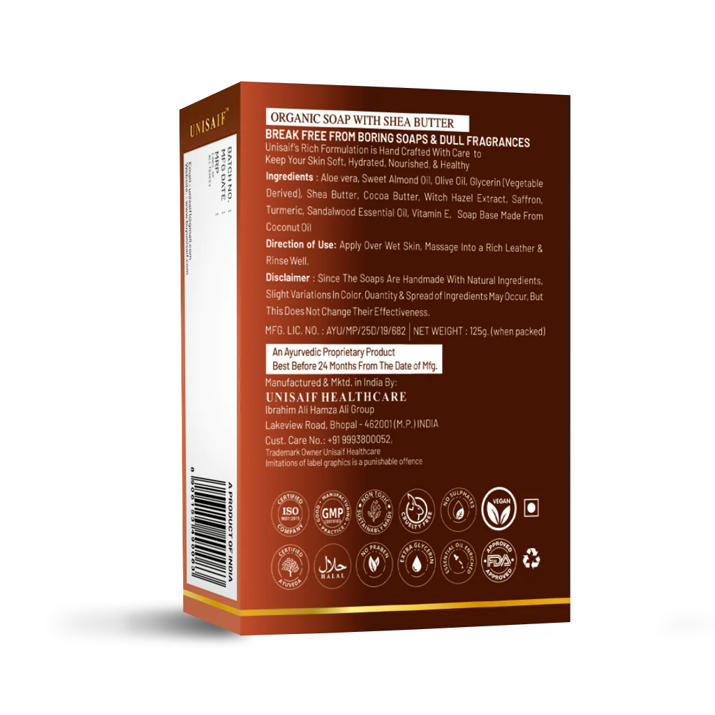 Saffron Crush Organic Soap 125g (pack of 2)