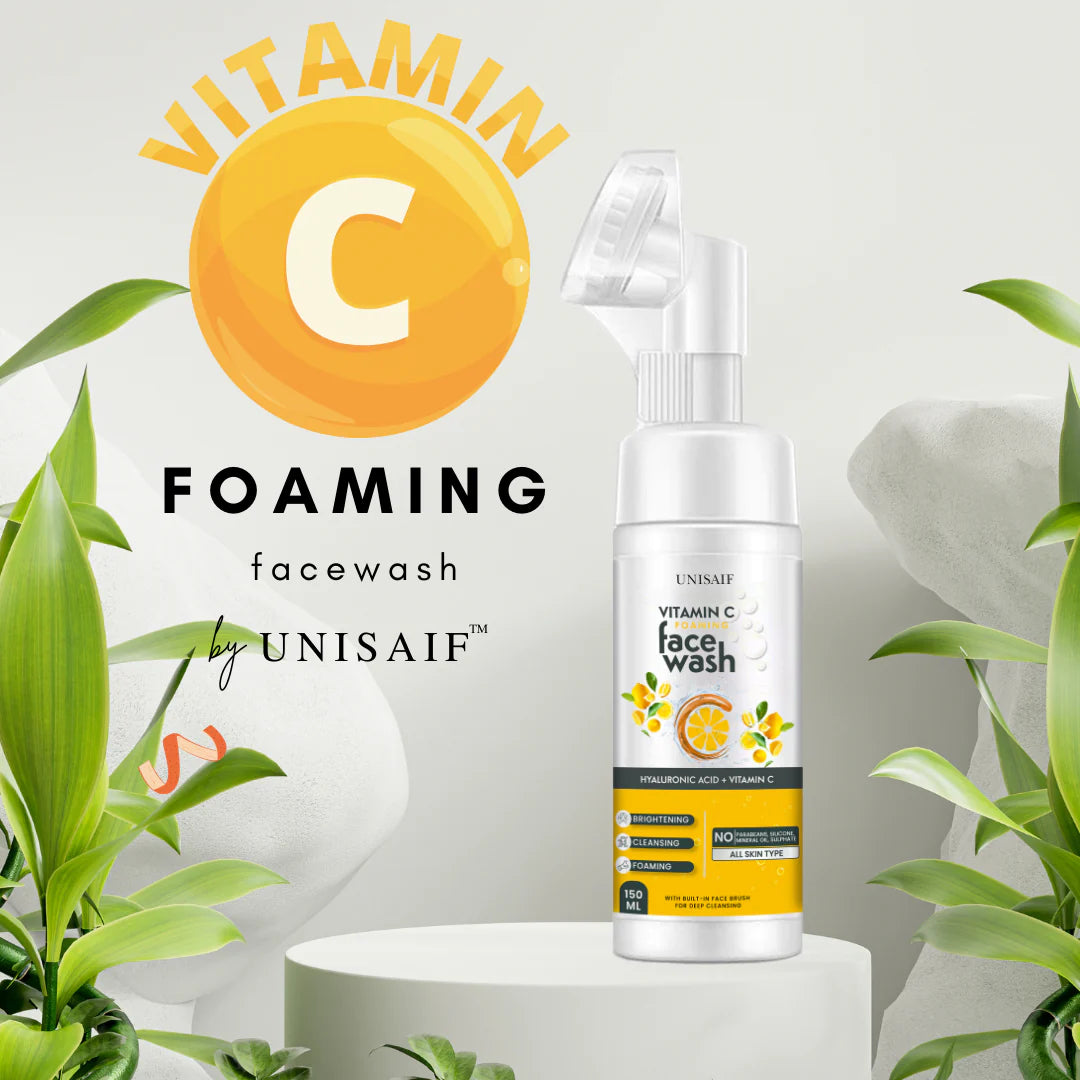 Vitamin C Organic Foaming Facewash (150ml) With Hyaluronic Acid & Vitamin C |Brightening| Cleansing| Hydration| NO PARABEN, NO SULPHATE, NO MINERAL OIL