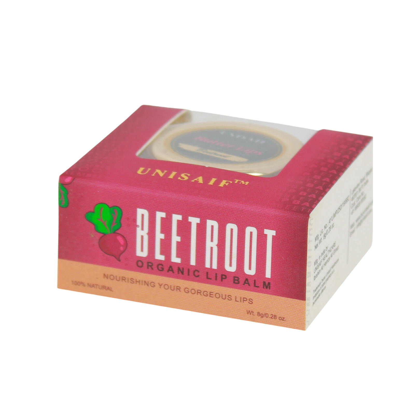 Beetroot Organic Butter Lip Balm (8g) Gorgeous Lips | 100% Natural | Mineral Oil Free