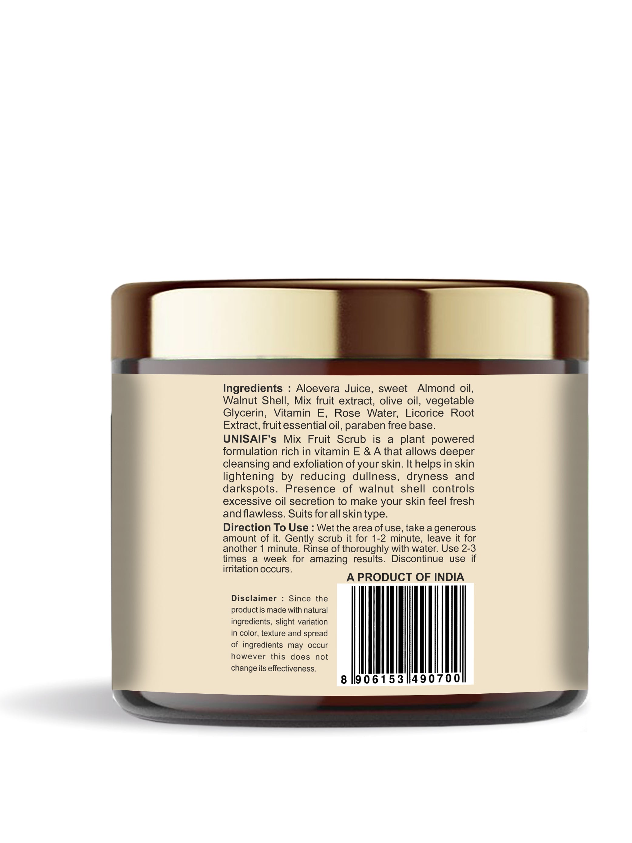 Mix Fruit Organic Scrub (100g) For Skin Toning |Detoxifying |Open pores |Exfoliating