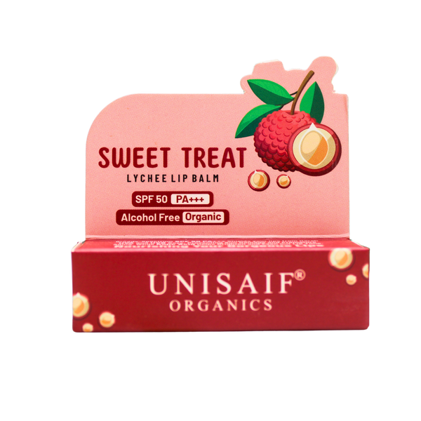 Lychee Organic Lip Balm (5g) with SPF 50 PA+++ Alcohol Free