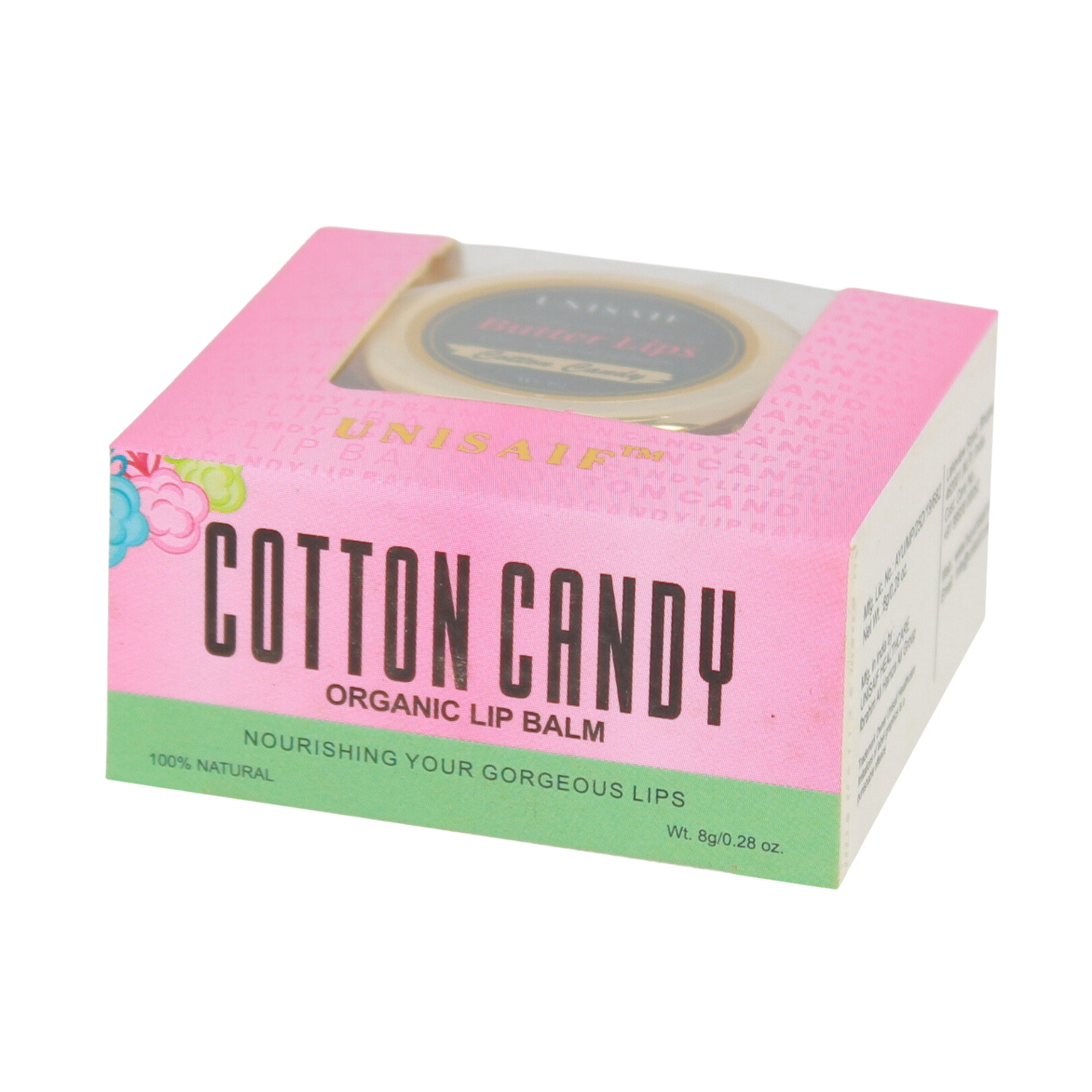 Cotton Candy Organic Butter Lip Balm (8g) Gorgeous Lips | 100% Natural | Mineral Oil Free