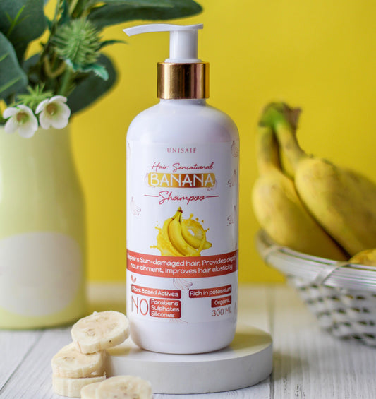 Banana Organic Shampoo (300ml) | Repairs Damage| Indepth Nourishment| Improves Hair Elasticity| NO SULPHATE NO PARABEN