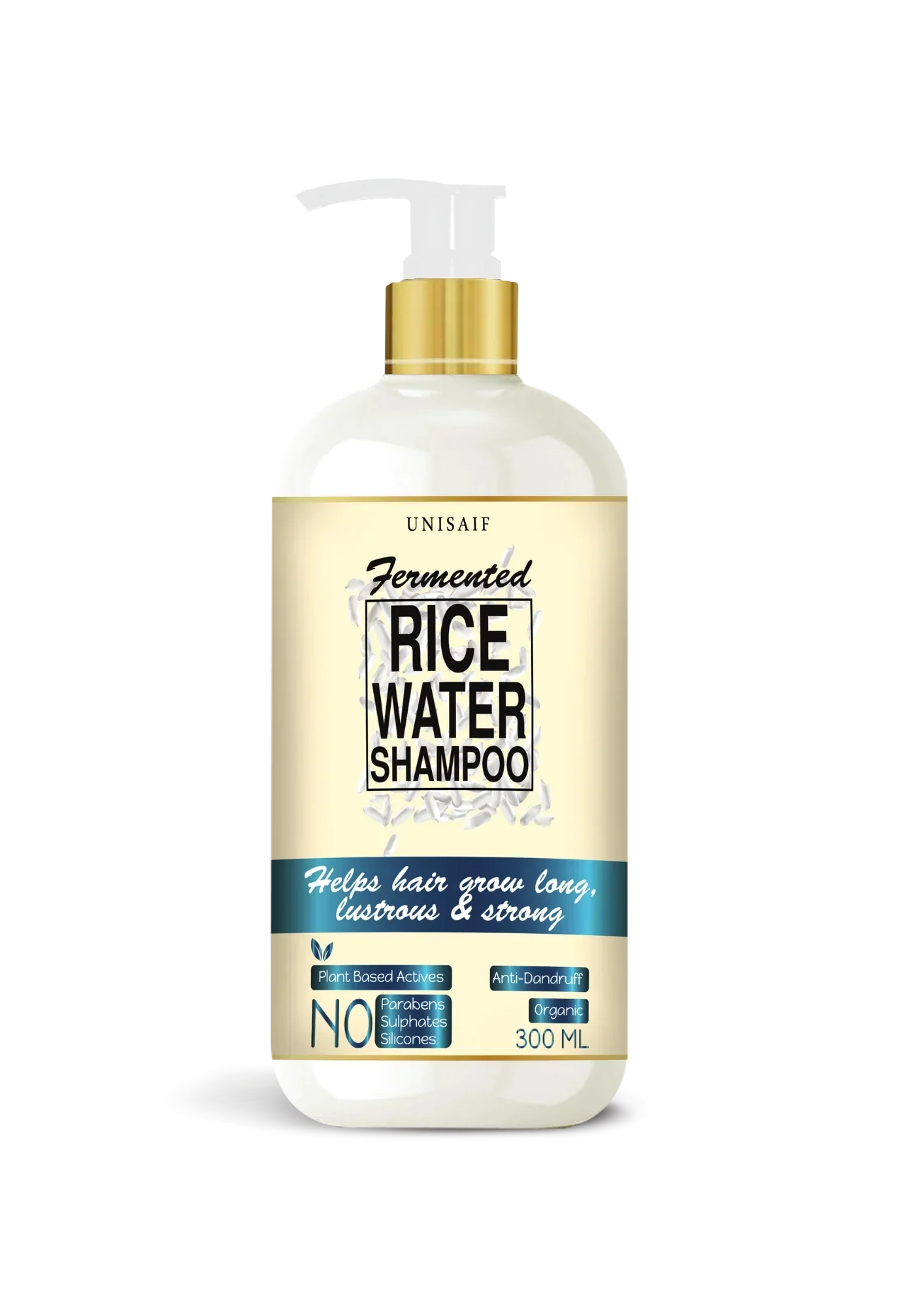 Fermented Rice Water Organic Shampoo (300ml) With Rice Water For Frizzy Hair| Volumizes Hair| Increase Shine | Silky Texture| NO SULPHATE NO PARABEN