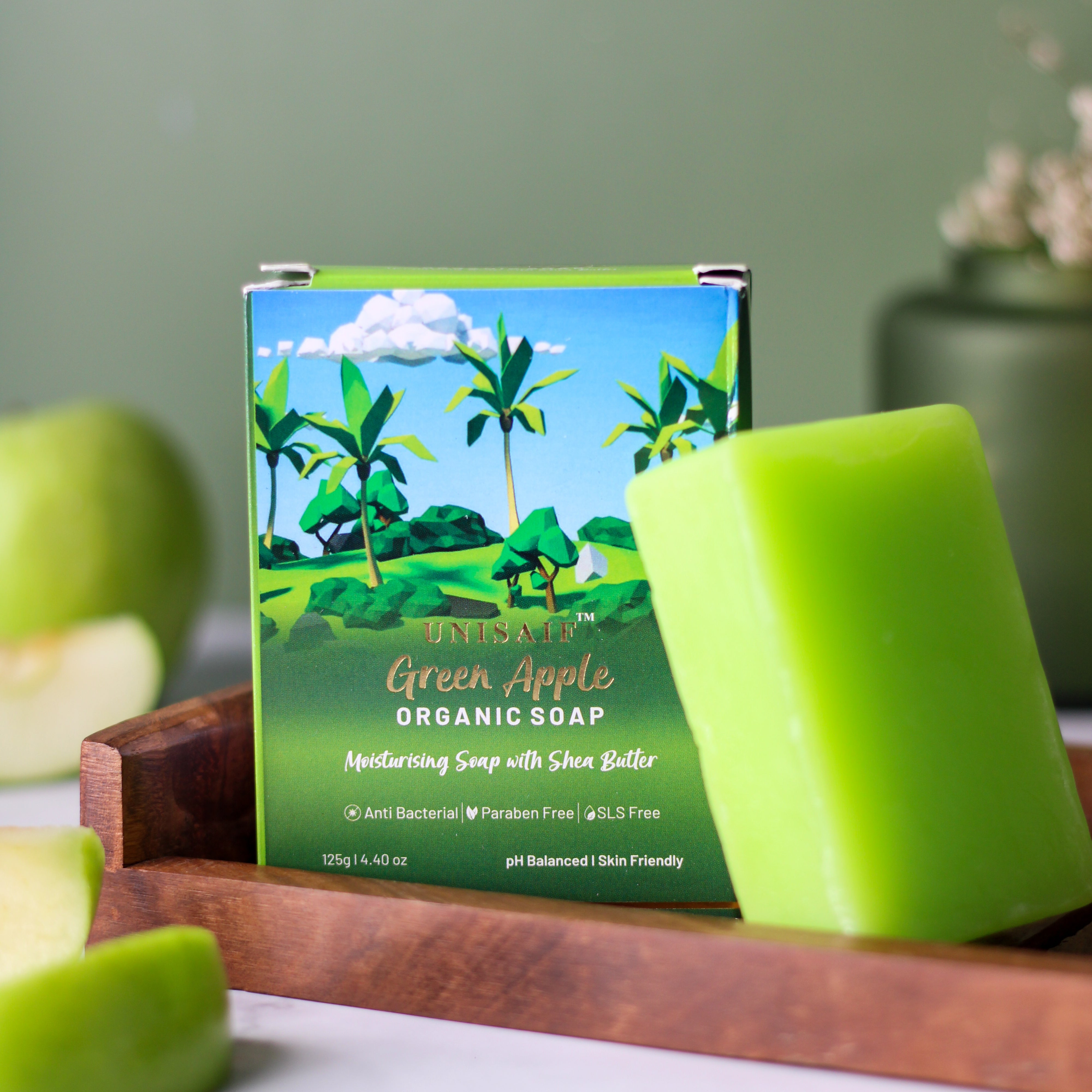 Green Apple Organic Soap Pack of 2 Unisaif India