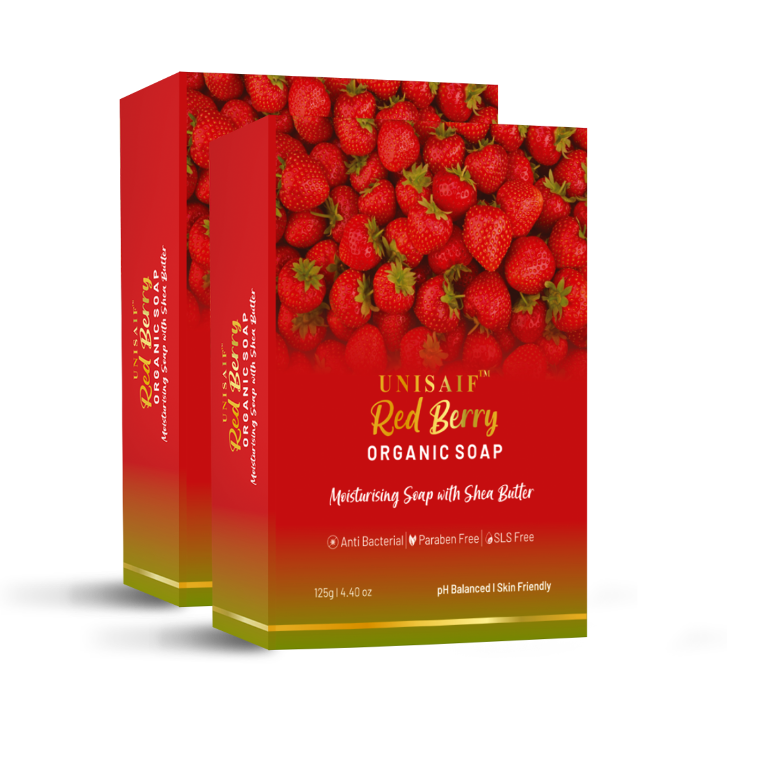 Red Berry Strawberry Organic Soap (Pack of 2)