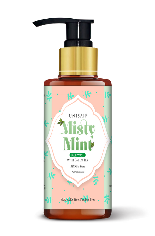 Misty Mint Green Tea Organic Facewash (100ml) With Green Tea Extract | Acne Prevention| Detox| Skin Purification