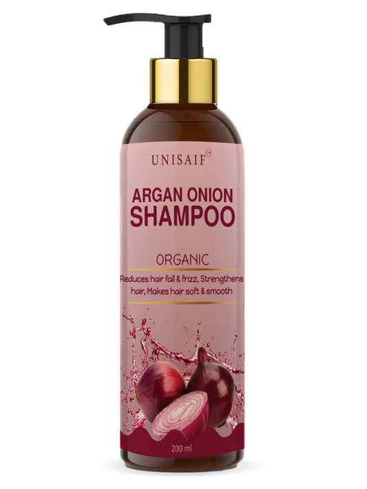 Argan Onion Organic Shampoo (200ml) For Extreme Hair Fall & Dandruff | Reduces Hair loss| Improves Shine| NO SULPHATE | NO PARABEN